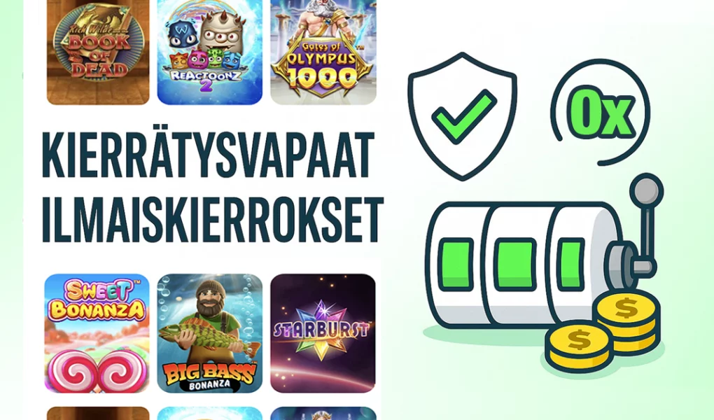 Kierrätysvapaat ilmaiskierrokset – moderni kasinoaiheinen kuvitus